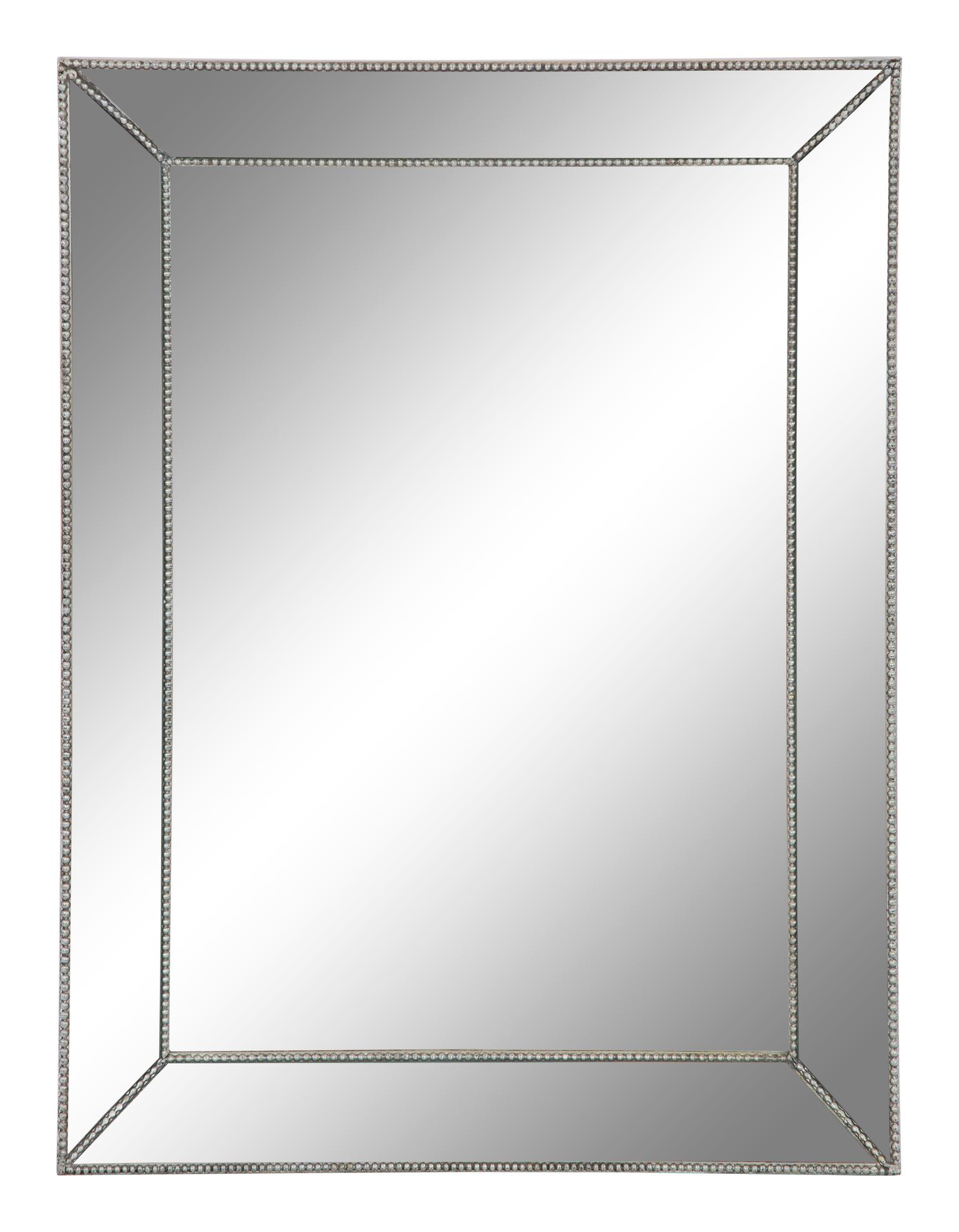 A Modern Silvered Frame Cushion Panel Mirror