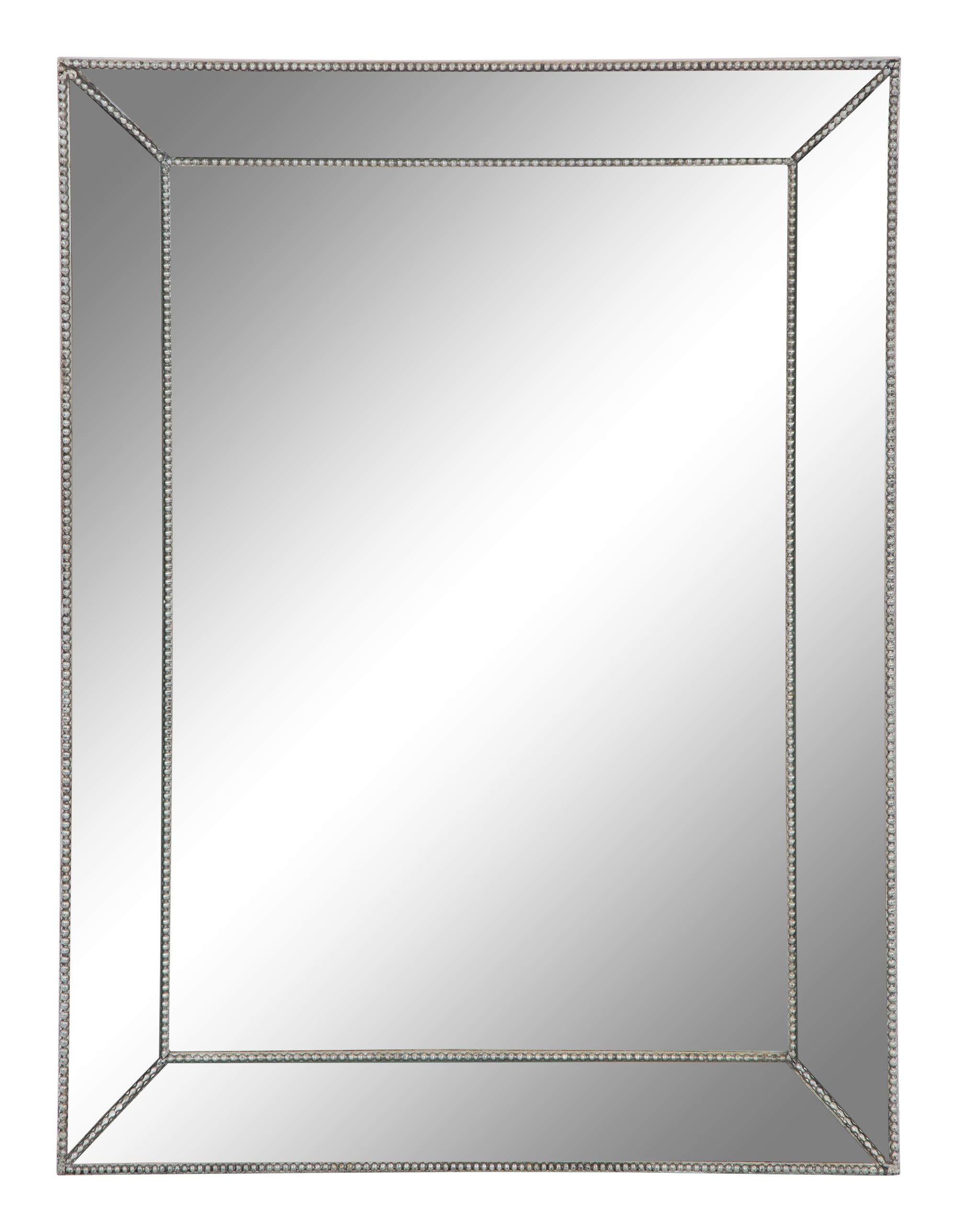 A Modern Silvered Frame Cushion Panel Mirror