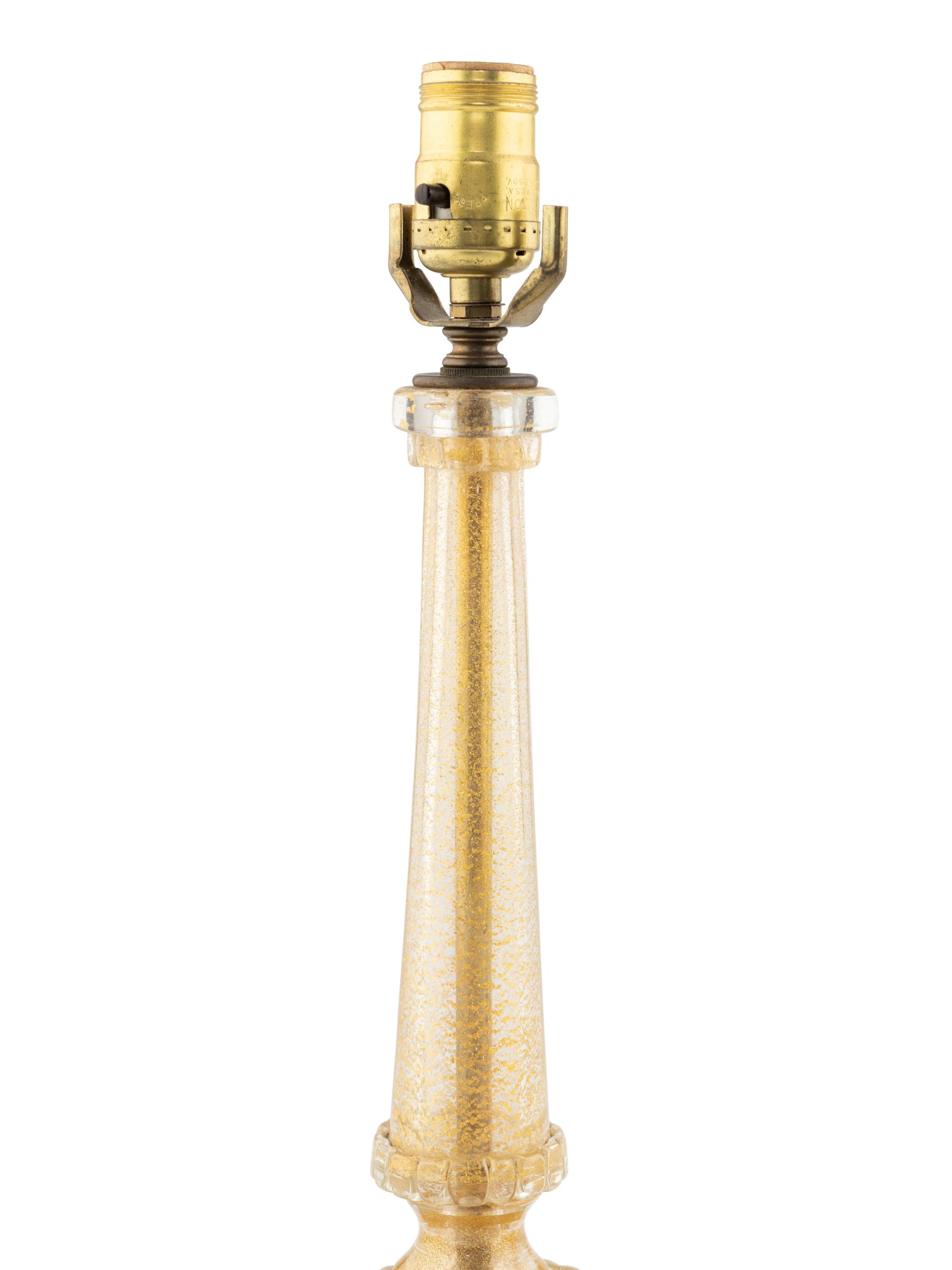A Pair of Venetian Glass Table Lamps