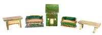 A Group of Ming Style Glazed Pottery Models of Furniture and Architecture