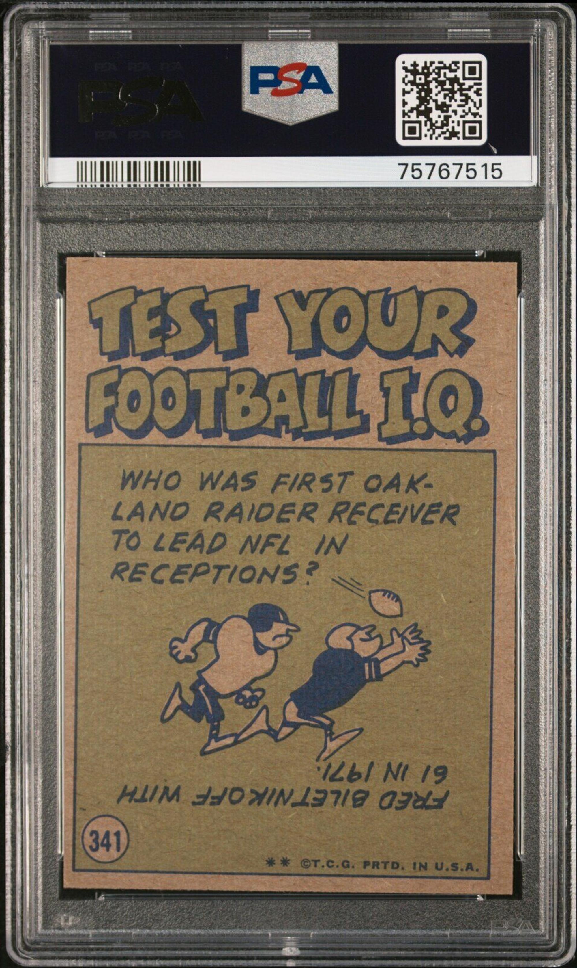 A Group of 1972 Topps High Number PSA Graded Football Cards,