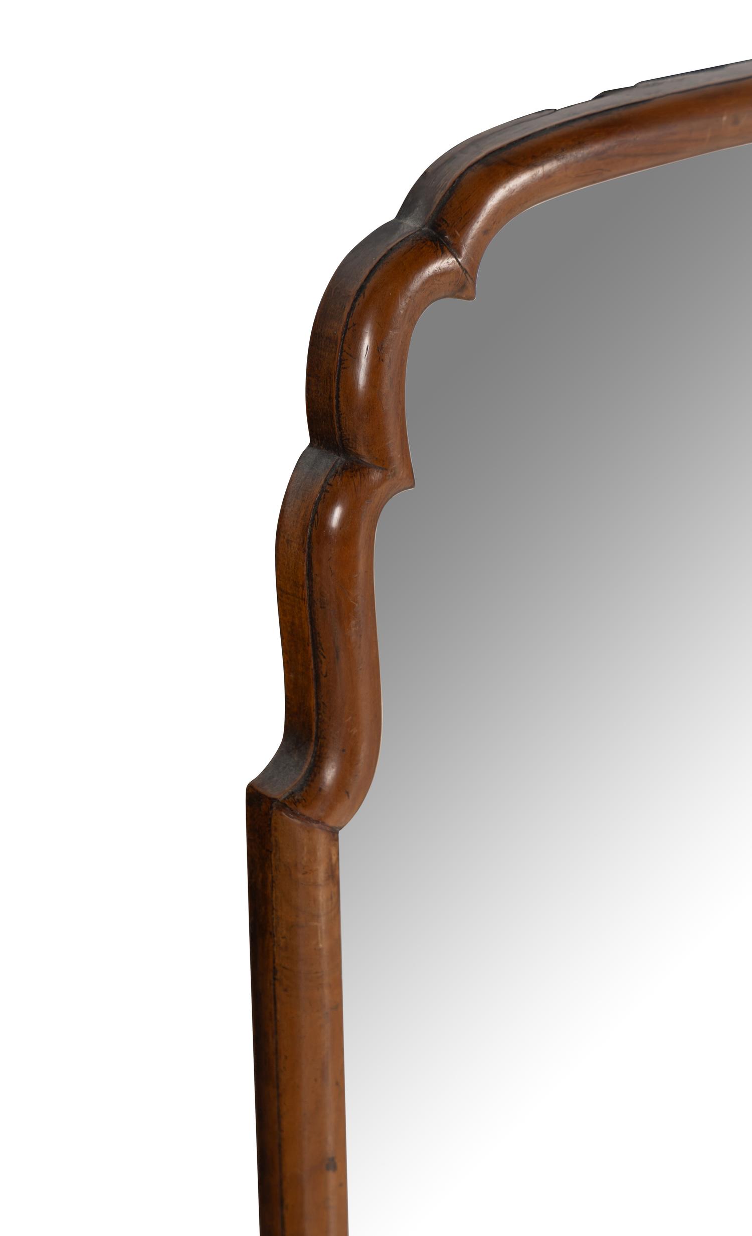 A Queen Anne Style Walnut Mirror