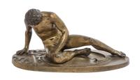 A Continental Bronze Figure Width 6 1/2 inches.