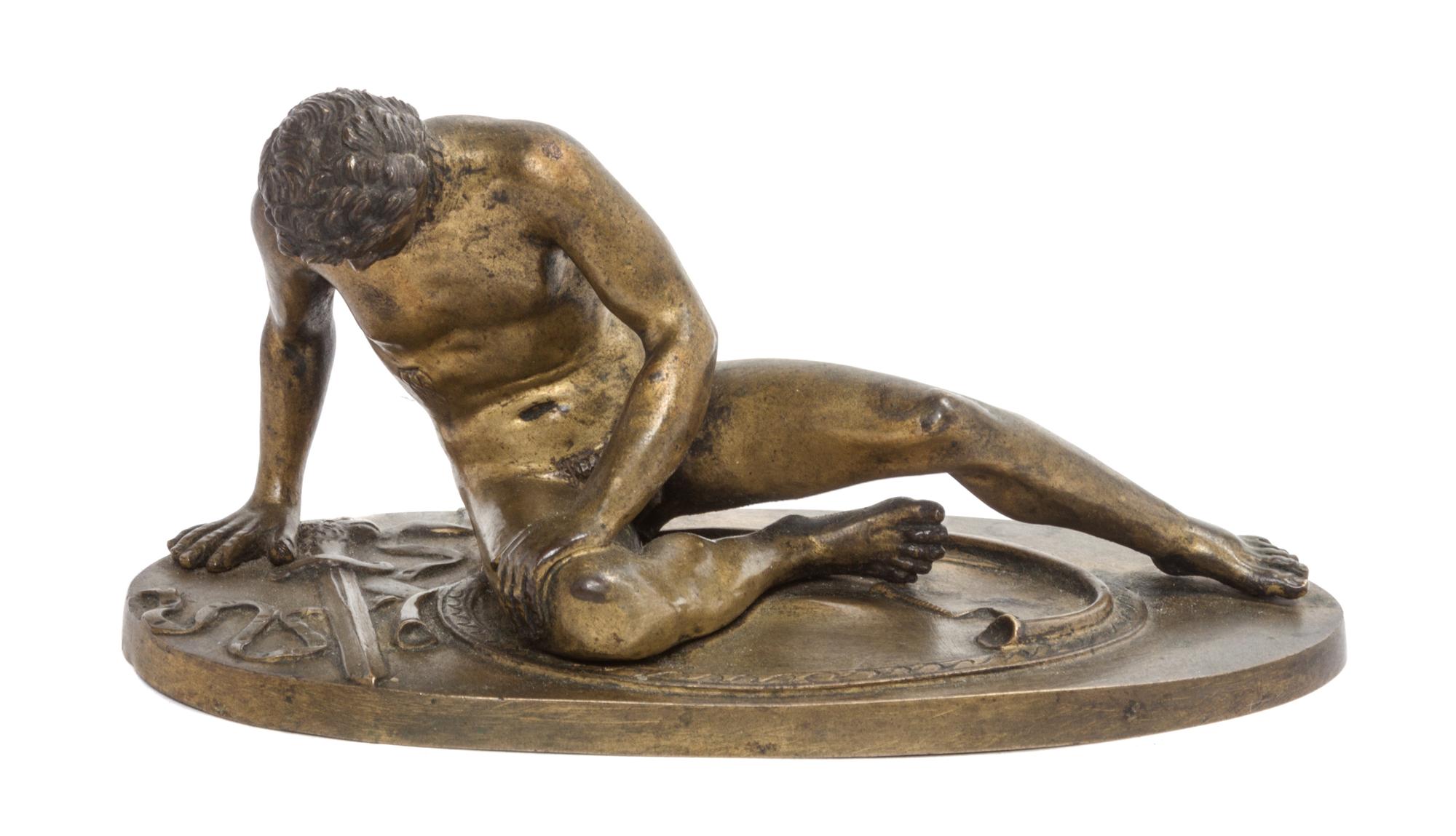 A Continental Bronze Figure Width 6 1/2 inches.