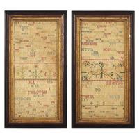A Pair of Fine English Needlework Samplers Worked by Sisters