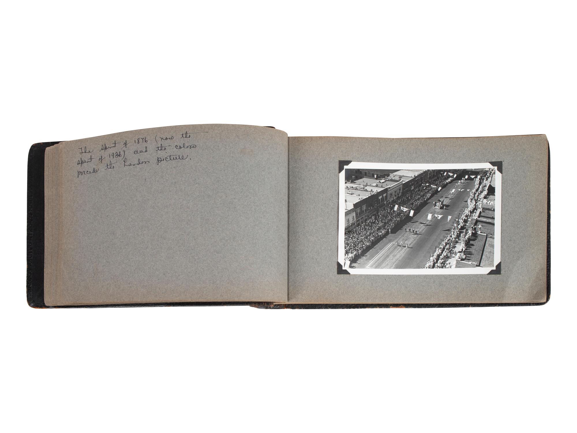 [POLITICS - 1936 ELECTION]. [LANDON, Alfred "Alf" (1887-1987)]. Photographic album from an Alf Landon Parade.