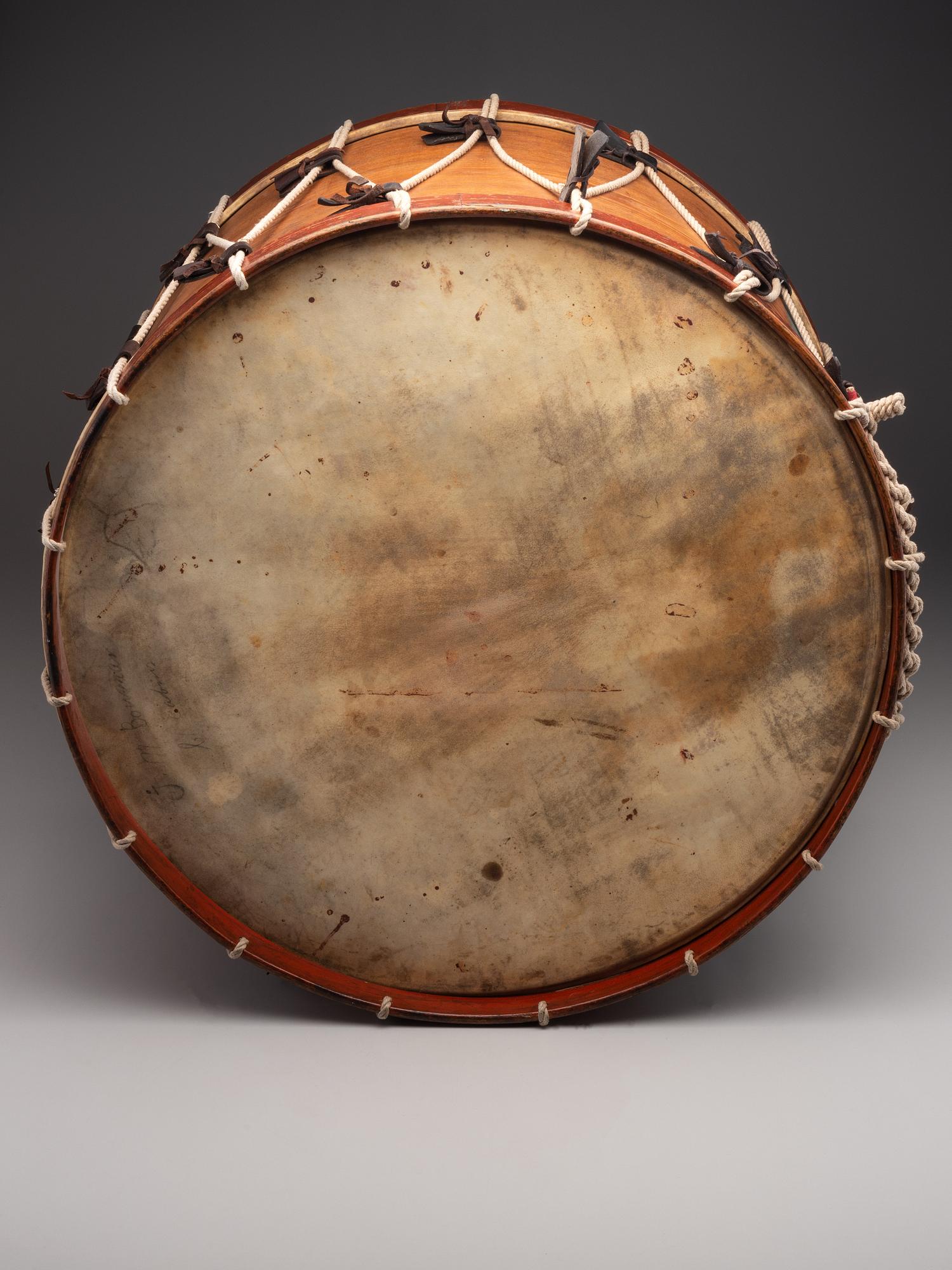 [CIVIL WAR]. Regulation US Infantry bass drum with beater. Manufactured by Horstmann Brothers Co., Philadelphia.