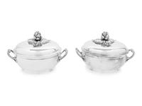 A Pair of Puiforcat Silver-Plate Covered Tureens