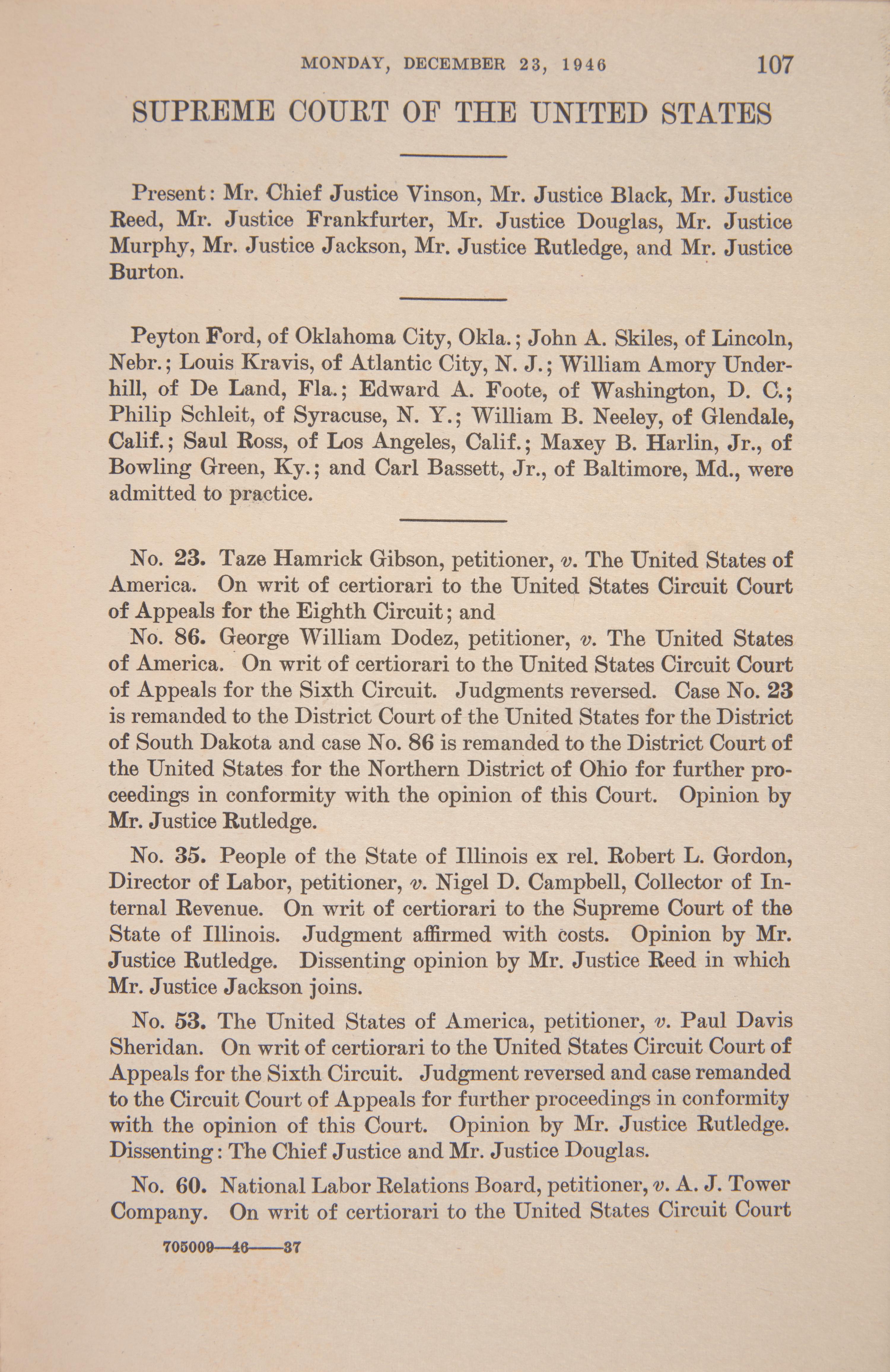 [Americana] [Supreme Court] Bright, Clarence E. Personal Archive of Letters and Ephemera