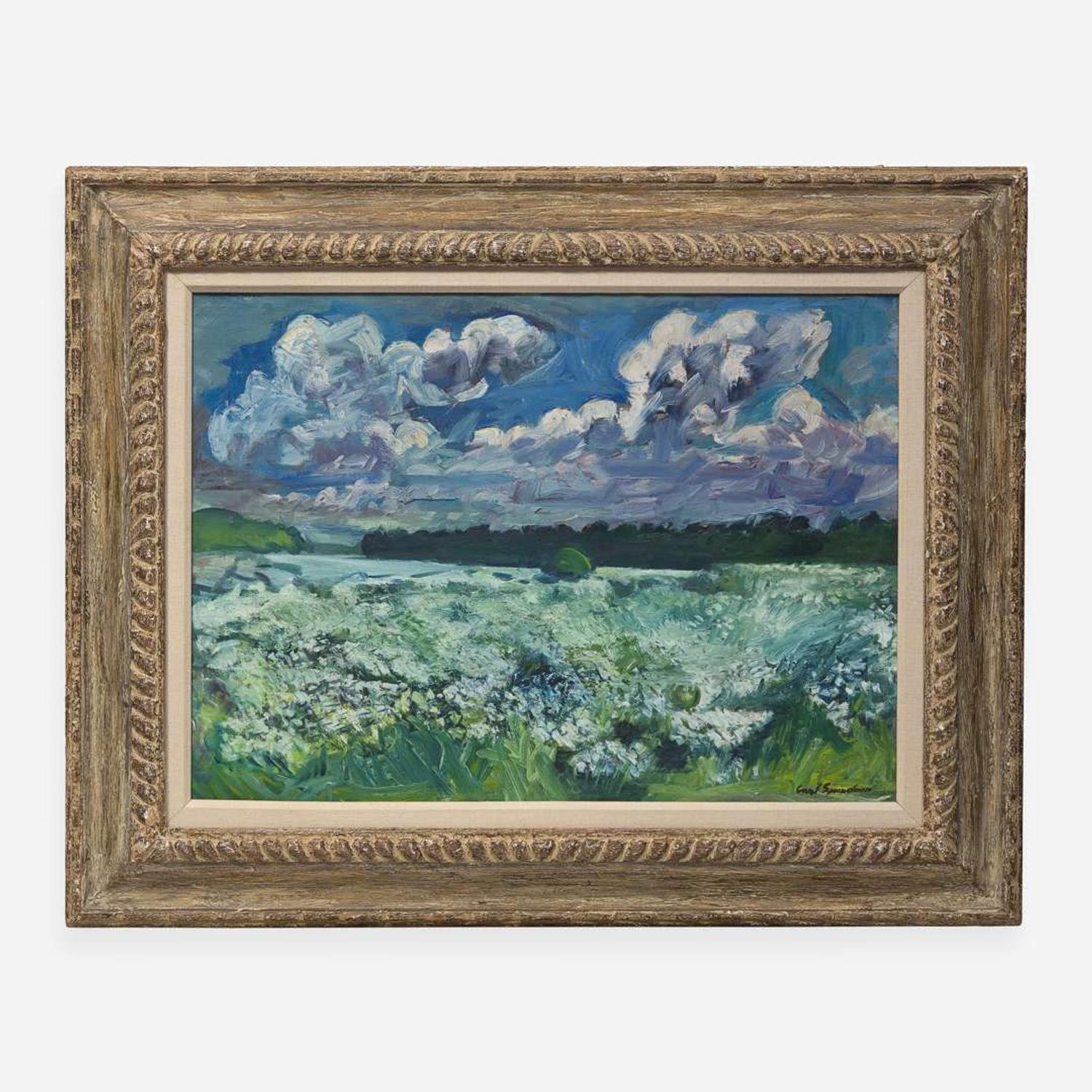 Carl Sprinchorn (American, 1887-1971) Daisy Fields and Clouds