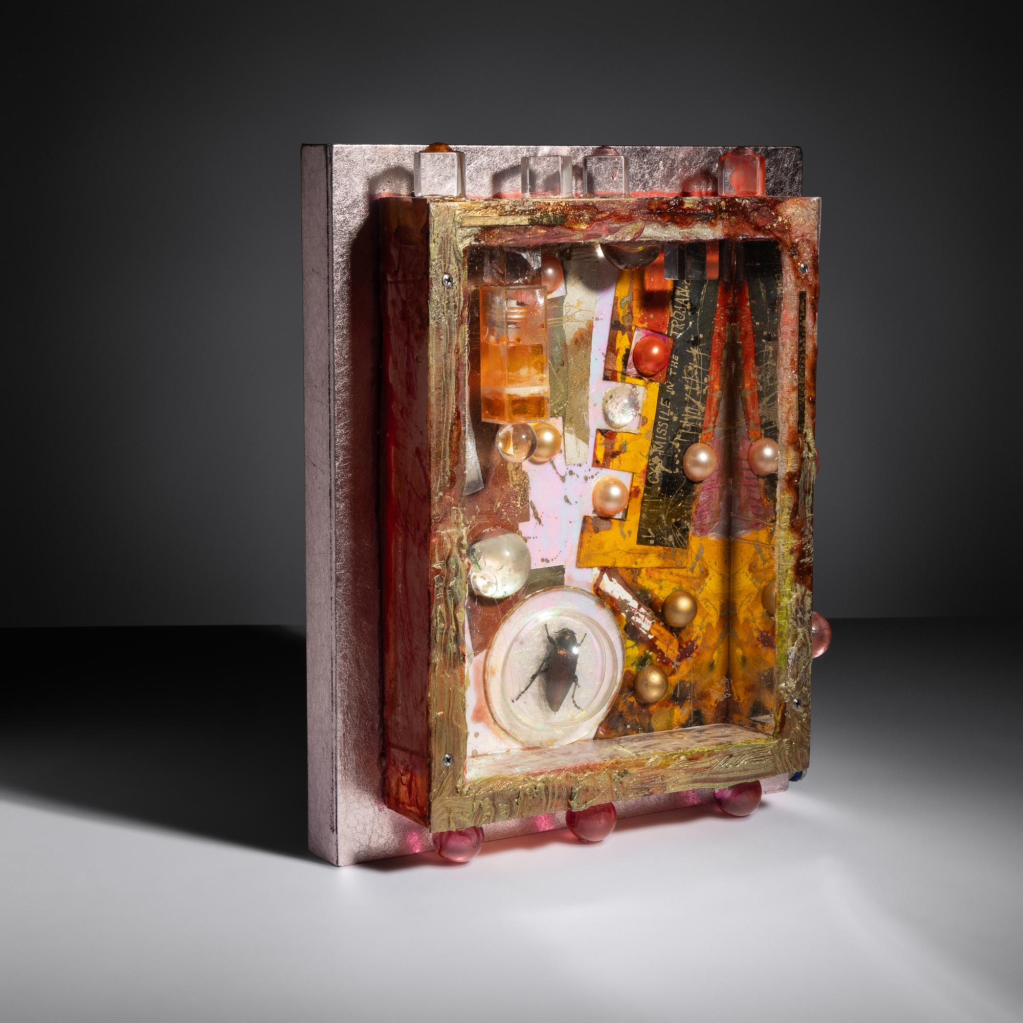 Pink Book sculpture with Cy's Golden Prong brooch 1994 - 96