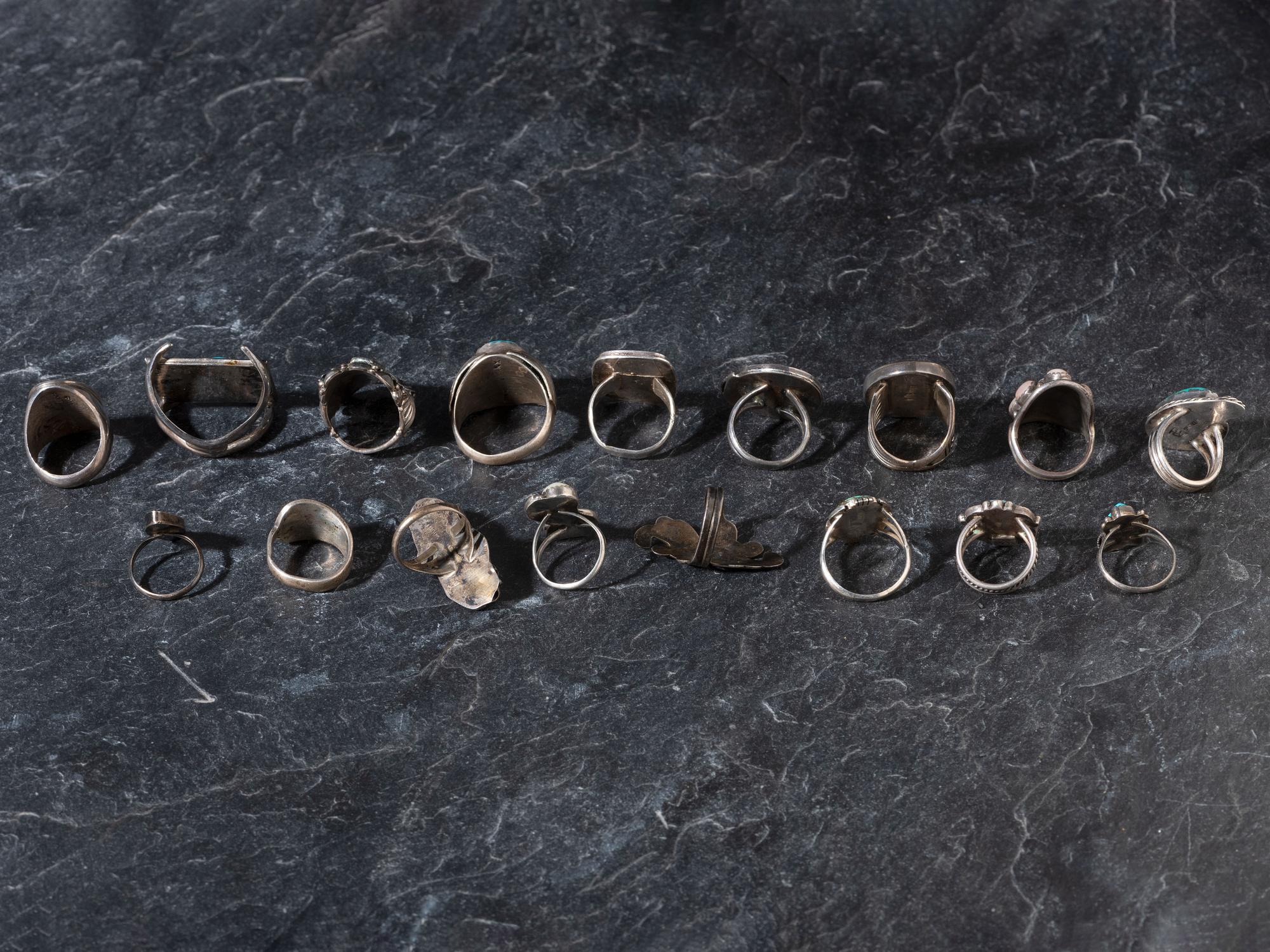 An Assortment of Navajo and Hopi Silver Rings