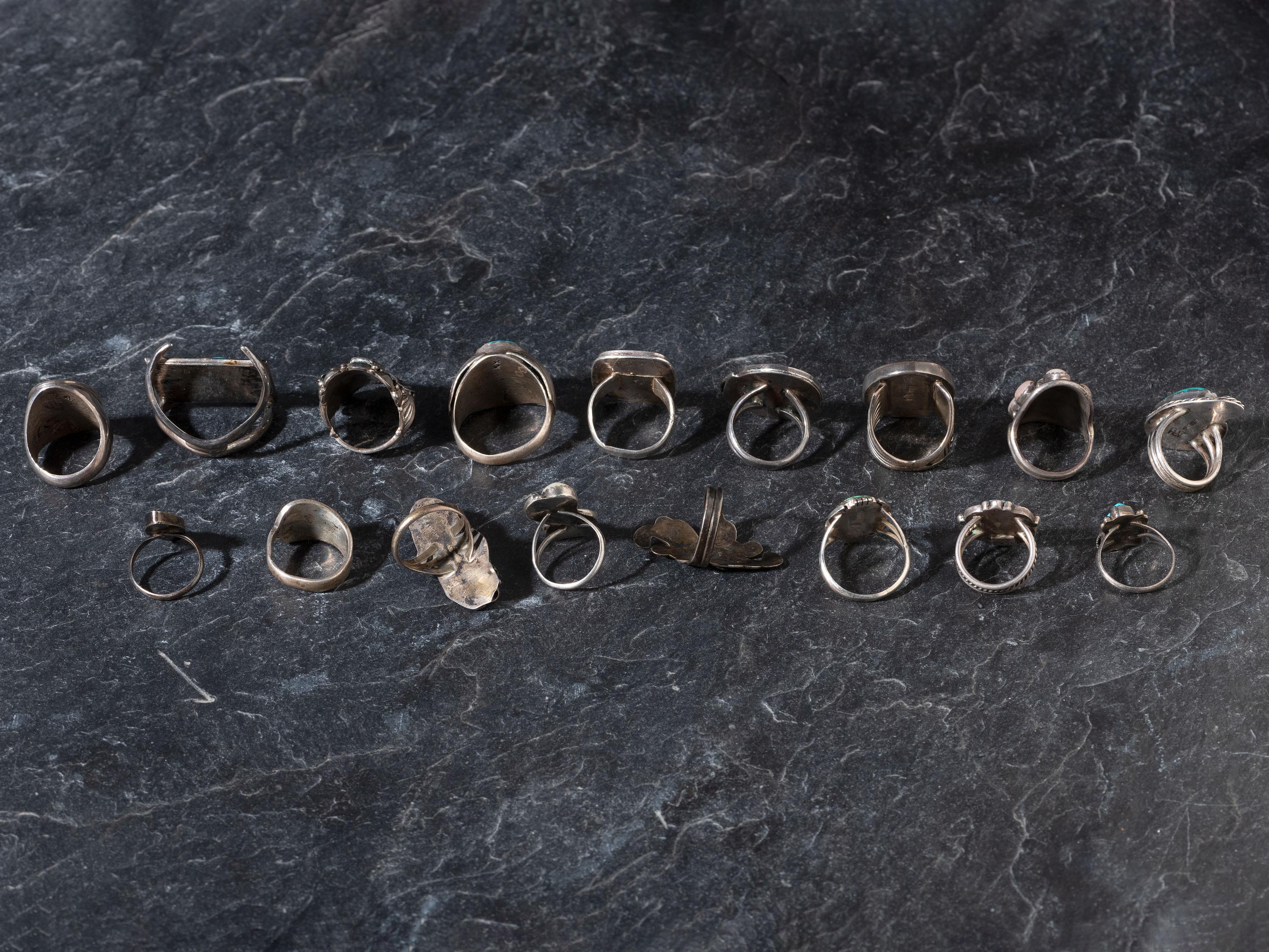 An Assortment of Navajo and Hopi Silver Rings