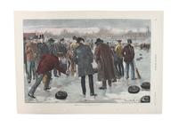 Five Hand Colored Winter Sports Prints Height 15 x width 10 inches (largest) — 19TH/20TH CENTURY
