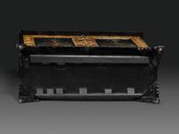 A Victorian Black Lacquered, Parcel Gilt and Mother-of-Pearl Inlaid Sideboard