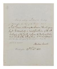 LINCOLN, Abraham (1809-1865). Partially printed document, signed ("Abraham Lincoln"), Washington, D.C., 29 February 1864.