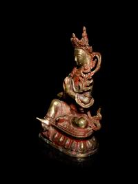 A Sino-Tibetan Gilt Bronze Figure of a Vajrapani