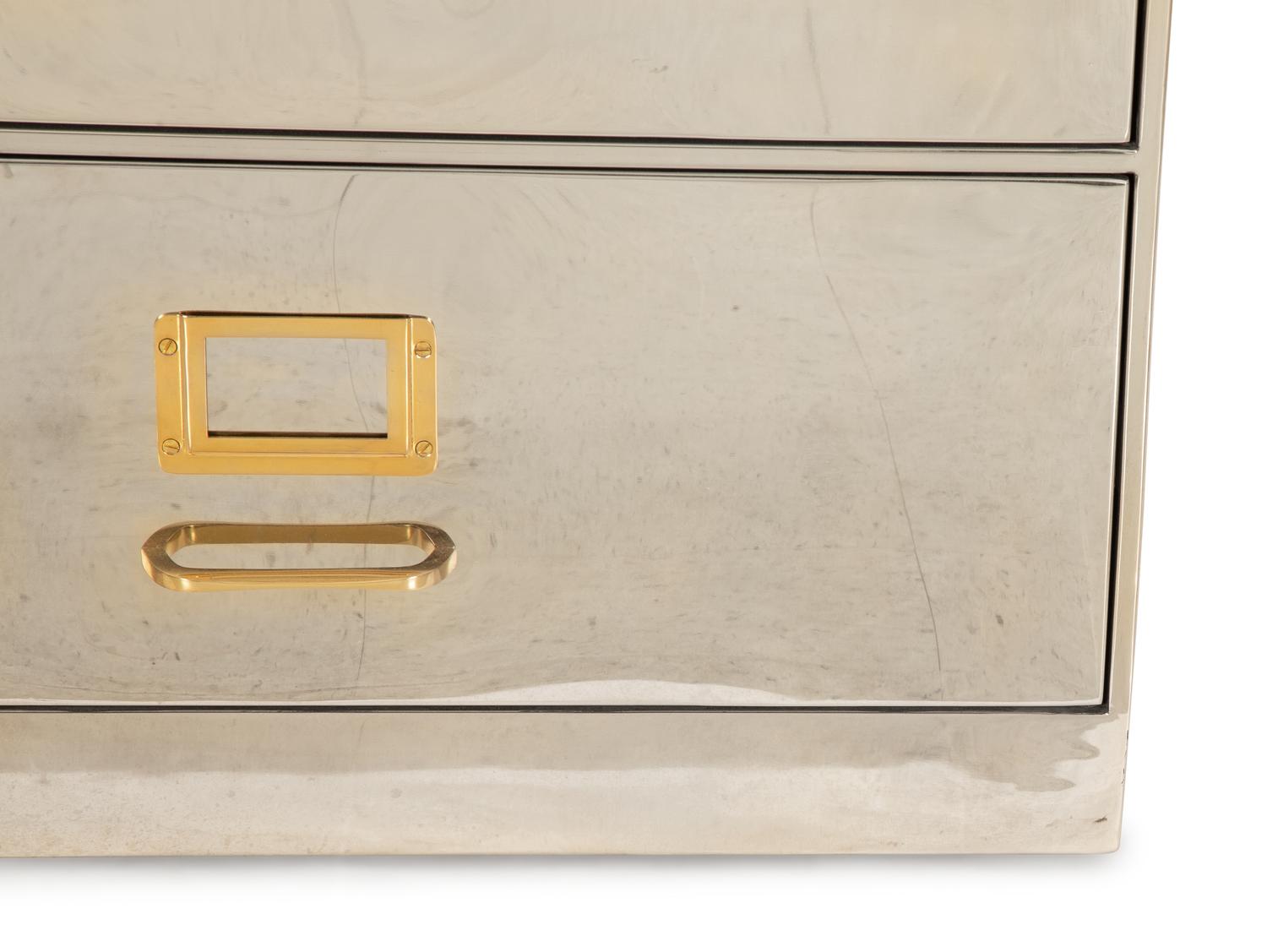 A Chrome-Veneered Bedside Cabinet