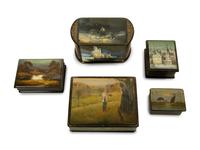 Five Russian Lacquer Boxes
