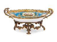 A Sèvres Style Gilt Metal Mounted Porcelain Bowl