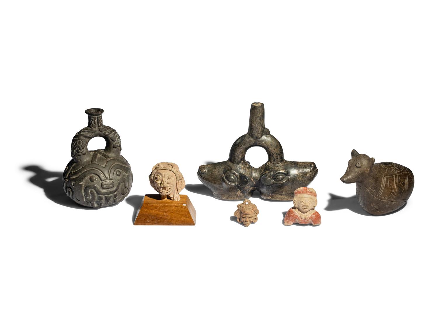 Six Pre-Columbian Terracotta Vessels and Figures