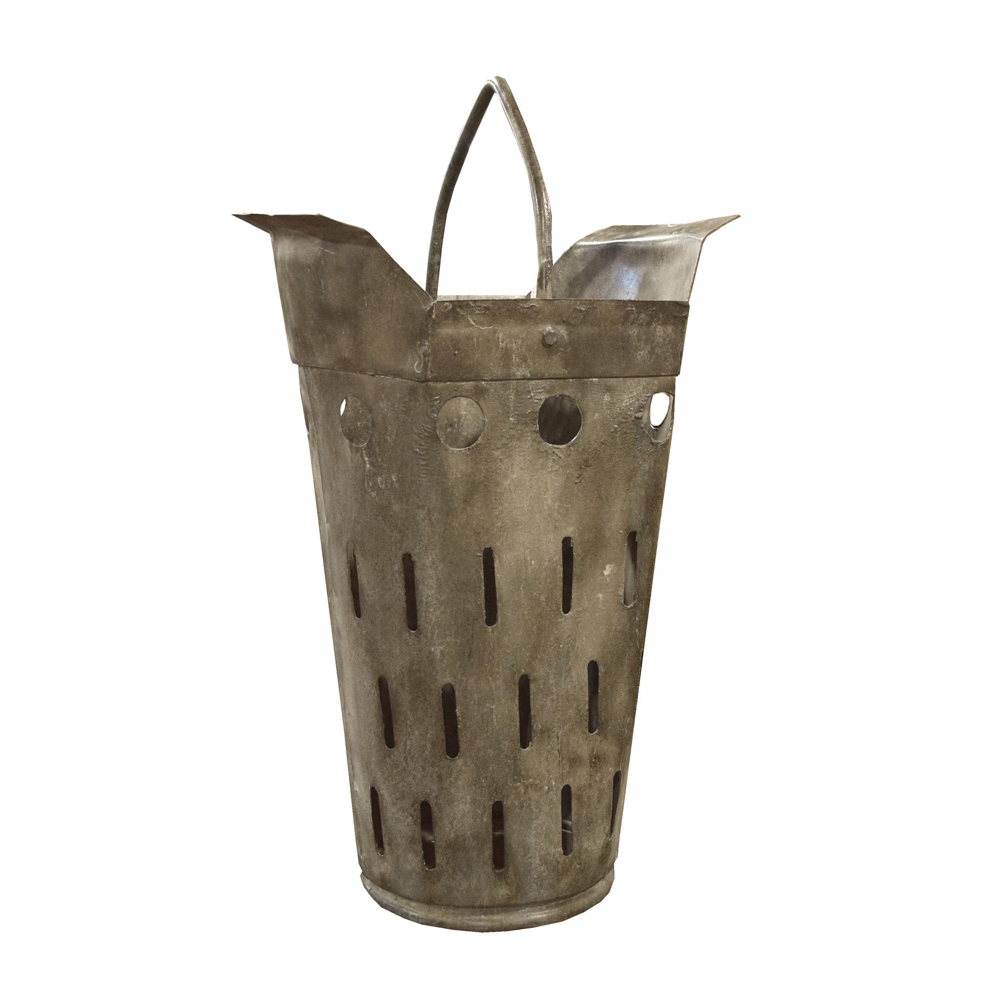 A Zinc Basket 15.5" W x 10.25" D x 27" H — France, Circa 1940
