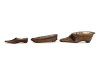 A Collection of Eight Victorian Treen Shoe-Form Snuff Boxes