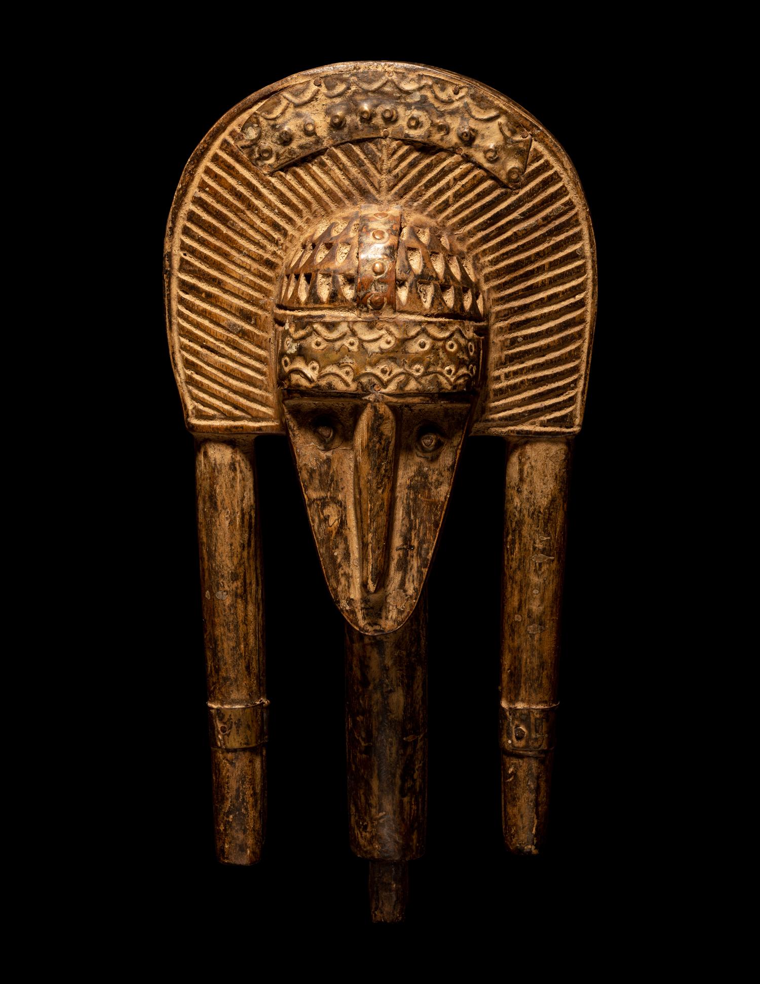 Two Bamana Wood Masks and a Janus Wood Head