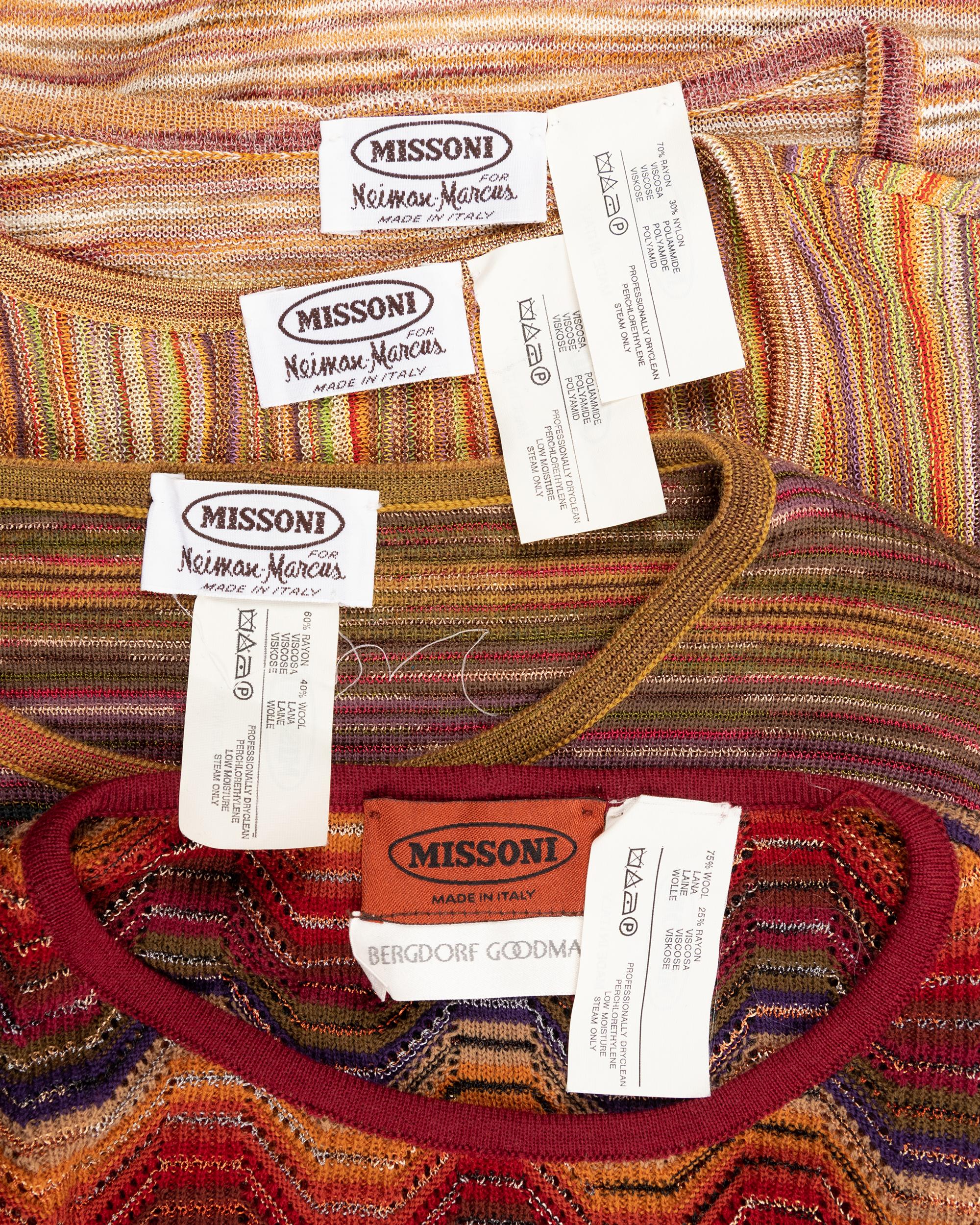 Five Missoni Pieces: Three Knit Tops, One Two-Piece Set, 2000s