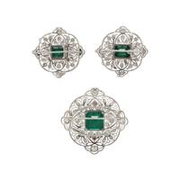 EDWARDIAN, COLOMBIAN EMERALD AND DIAMOND BROOCH PENDANT