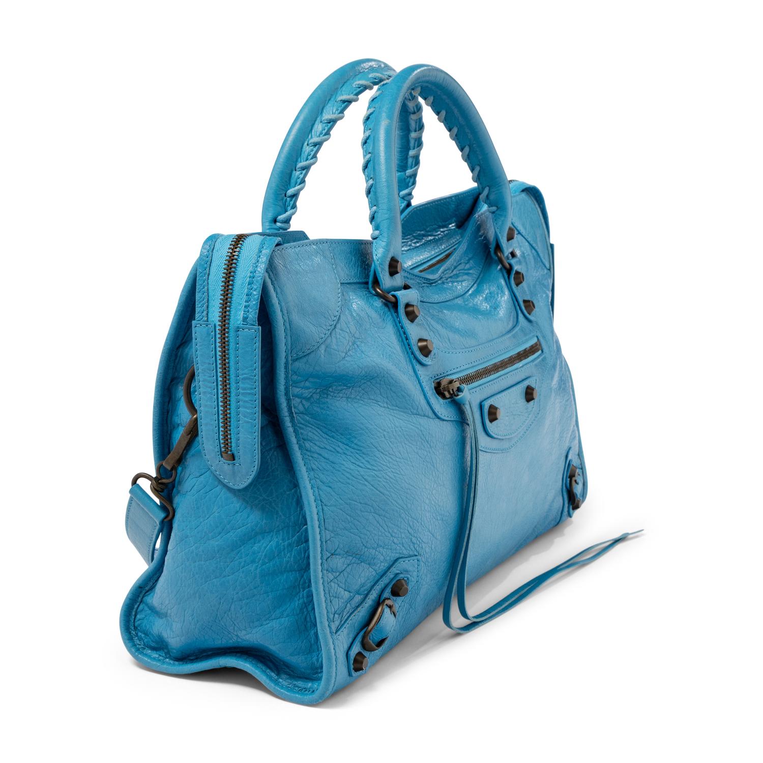 BALENCIAGA, SKY BLUE MEDIUM CITY BAG