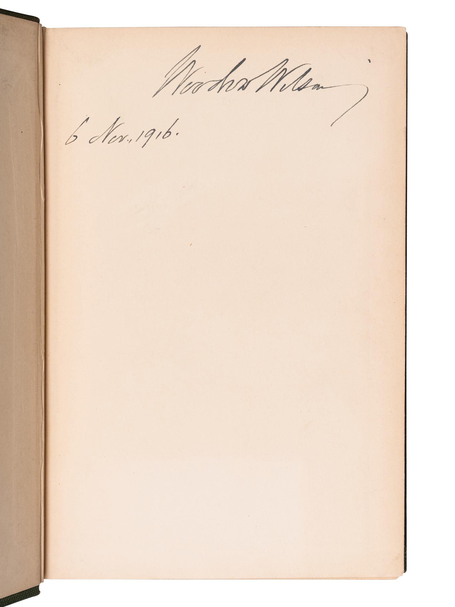 WILSON, Woodrow (1856-1924). Mere Literature and Other Essays . Boston: Houghton Mifflin, 1896.