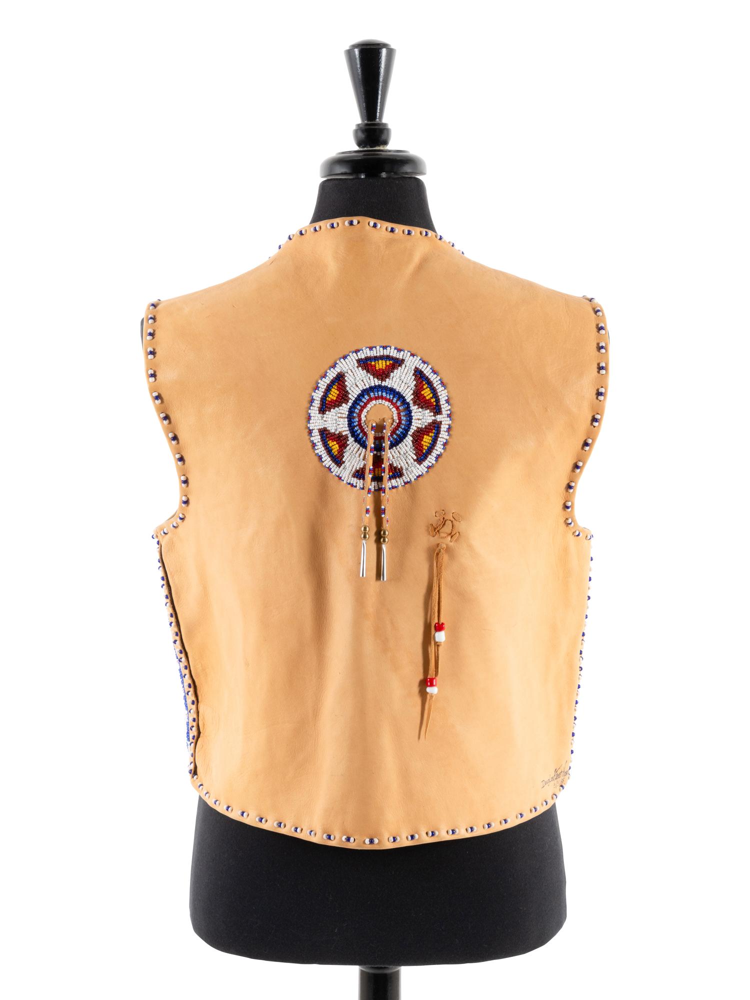 Pictorial Beaded Leather Vest
