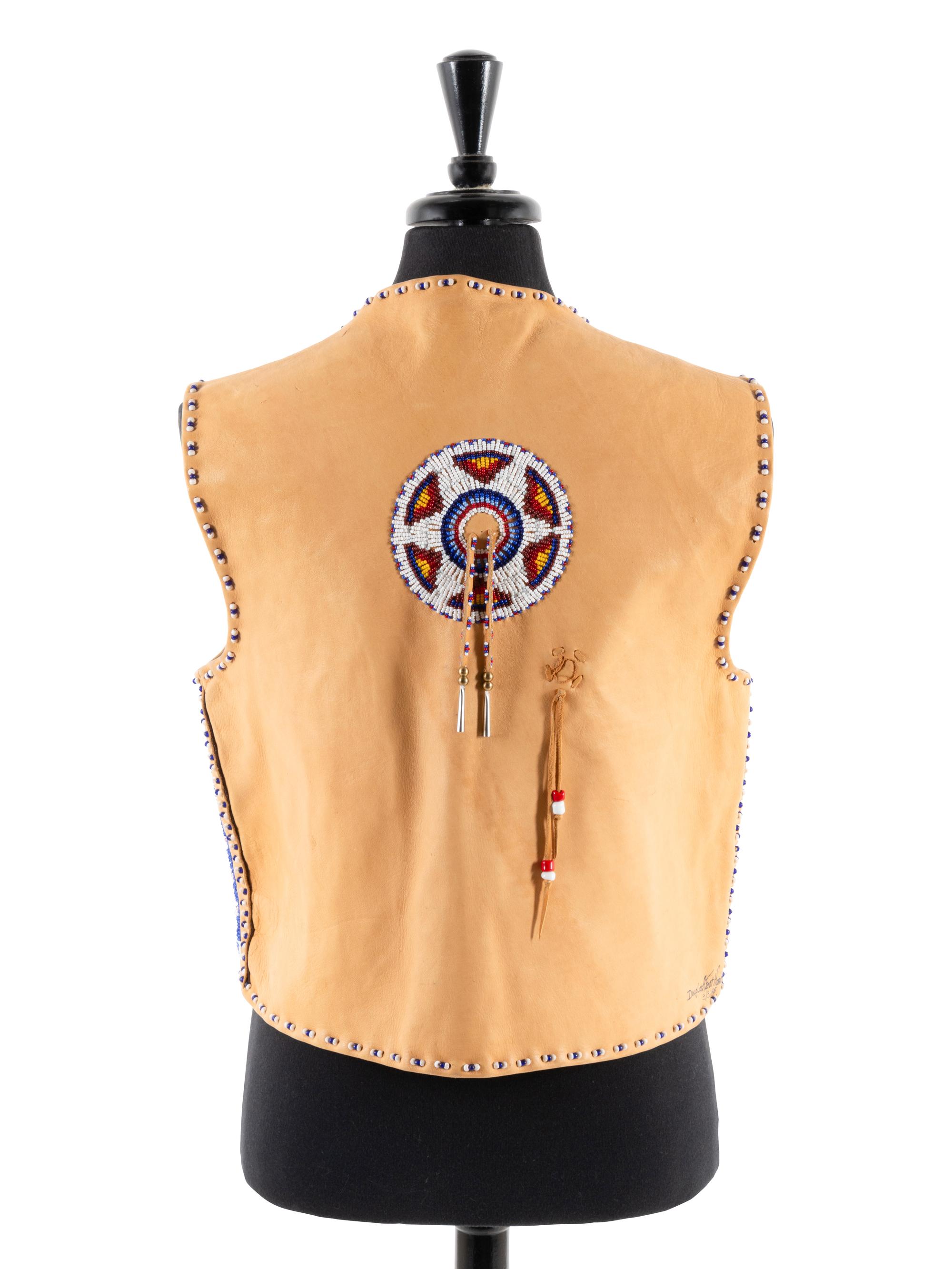 Pictorial Beaded Leather Vest