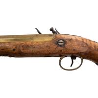 Brass Barreled Flintlock Trade Pistol Retailed by A.W. Spies with a Norfolk VA Capture Inscription