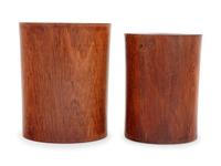 Two Chinese Hardwood Brush Pots, Bitong