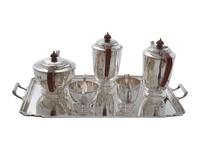 An English Silver Six-Piece Coffee & Tea Service