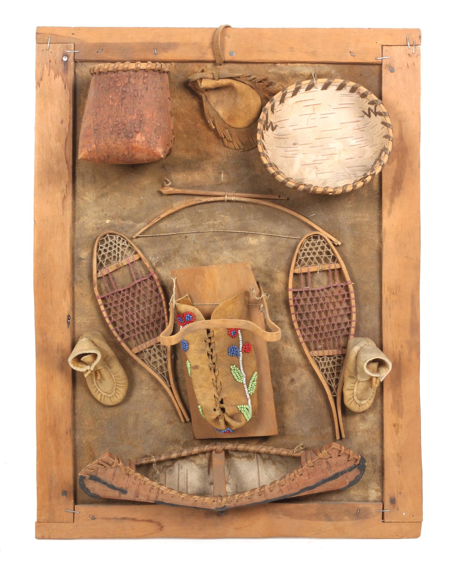 A Miniature Native East Coast Wall Display Height 16 3/4 x 12 1/2 inches.