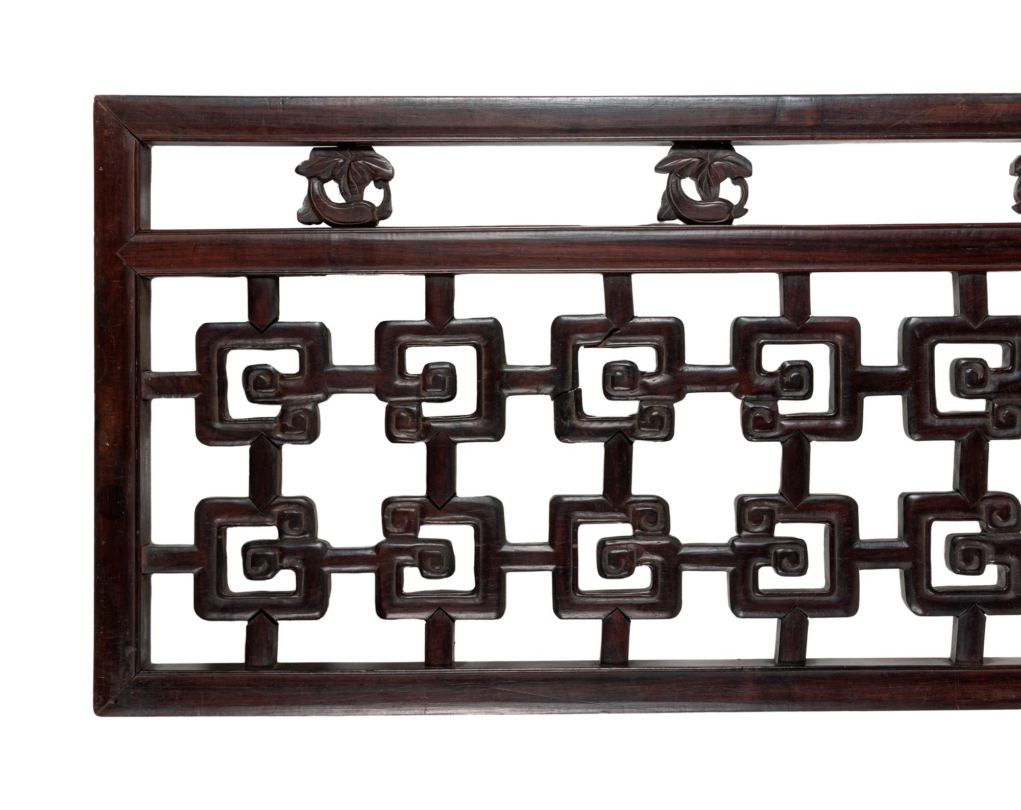 A Chinese Carved Hardwood Panel