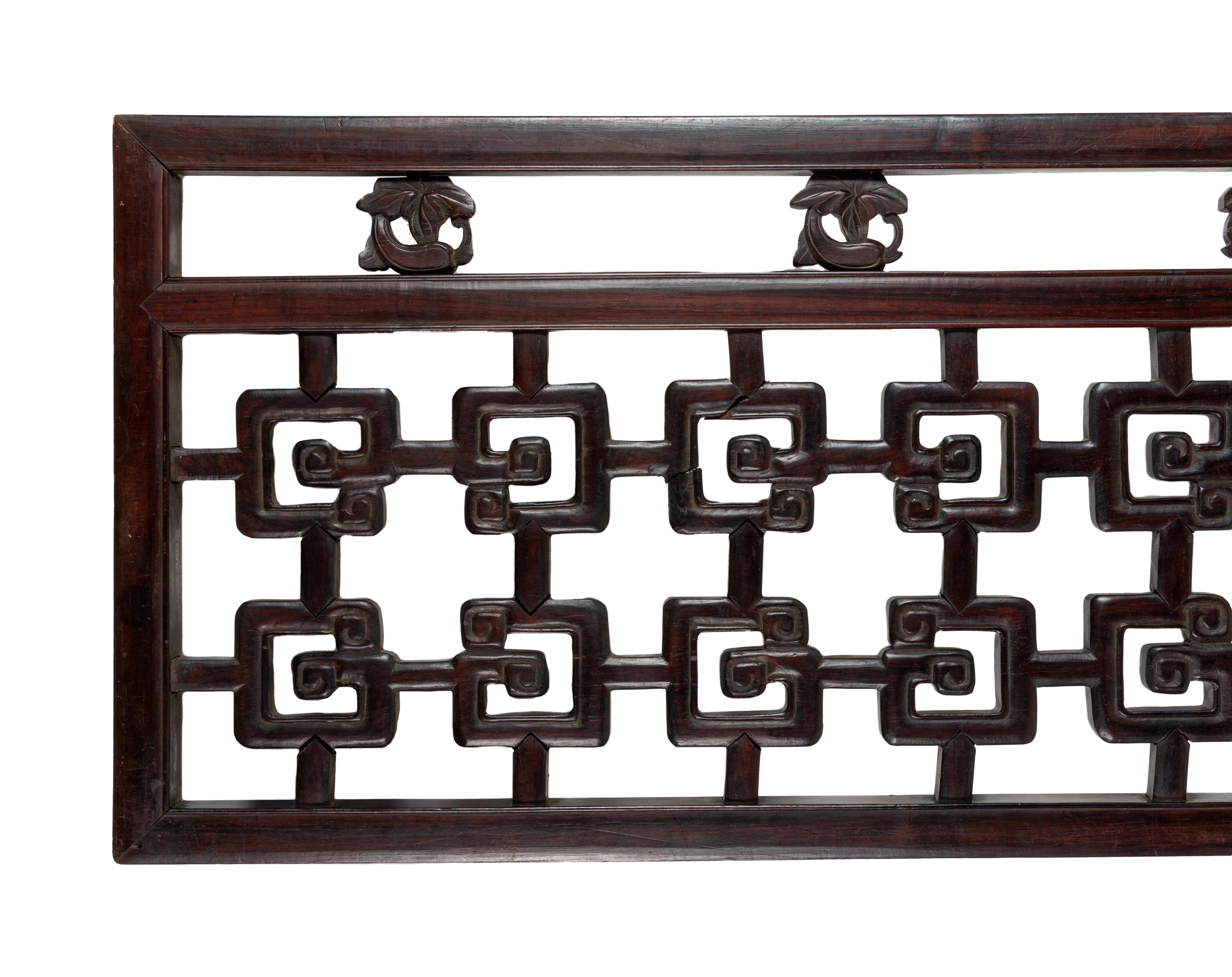 A Chinese Carved Hardwood Panel