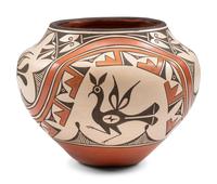 Polychrome Pottery Jar, with Zia Birds