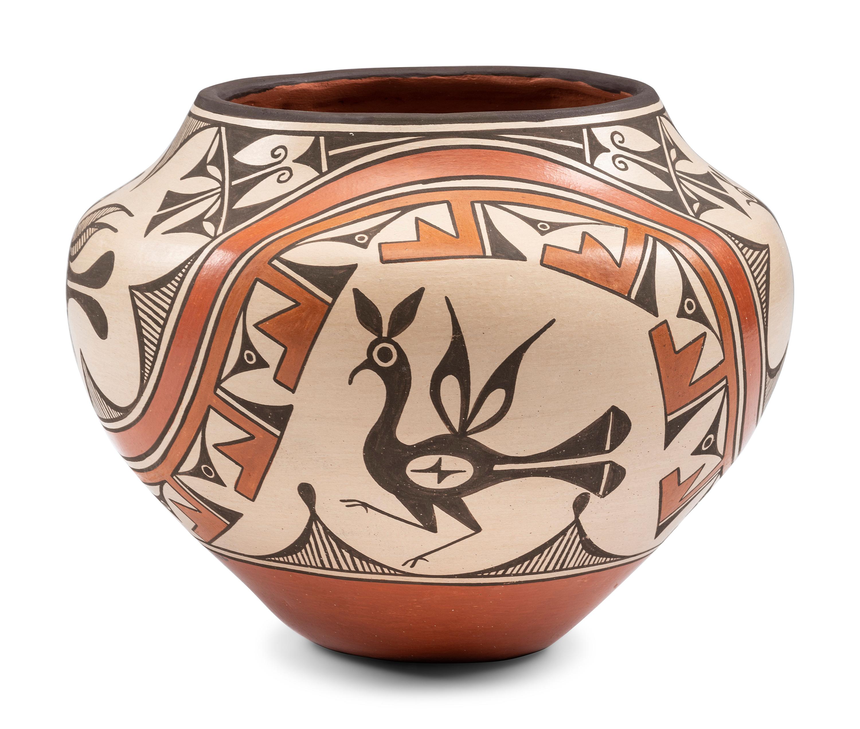 Polychrome Pottery Jar, with Zia Birds