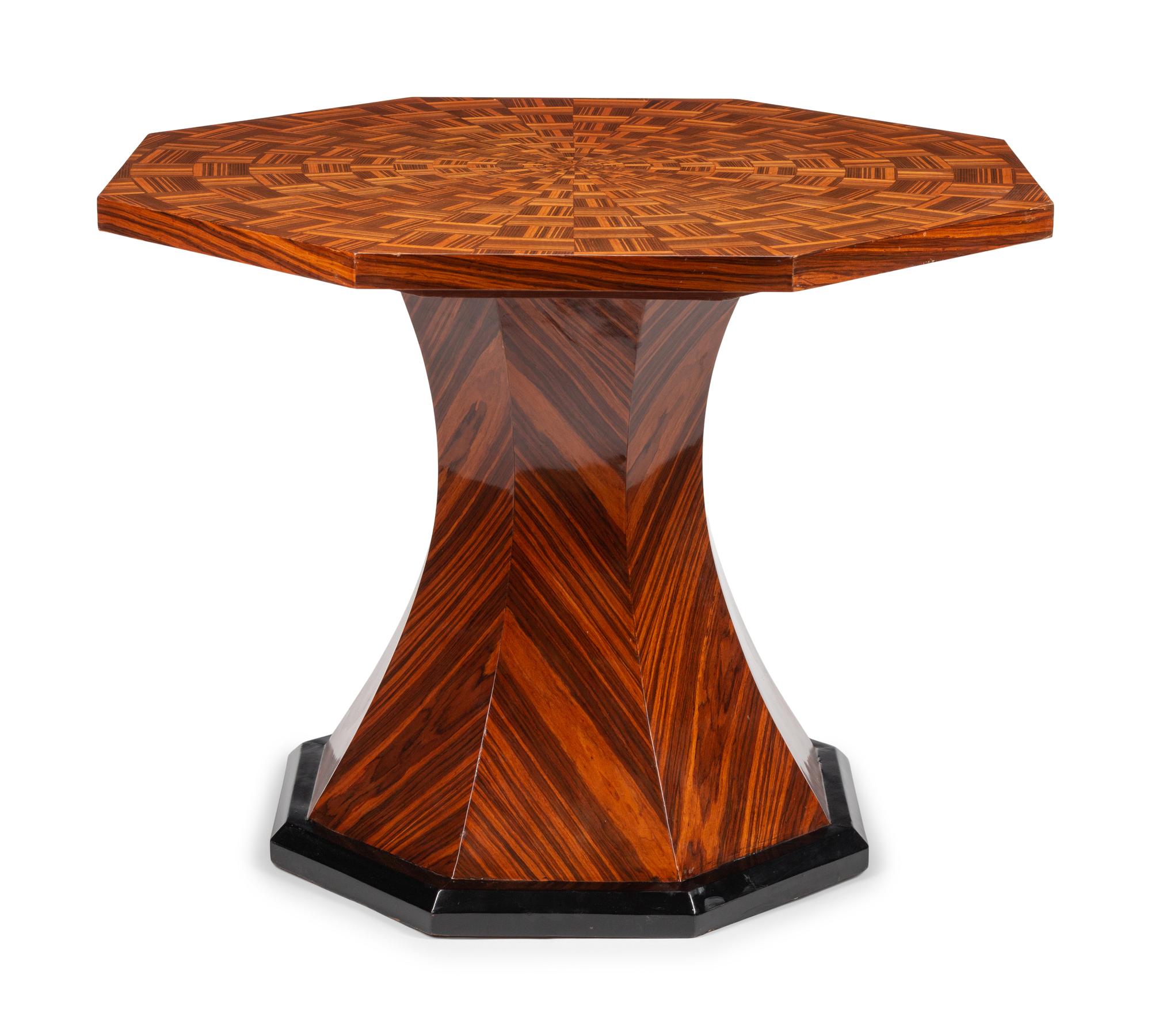 A Continental Parquetry Octagonal Center Table