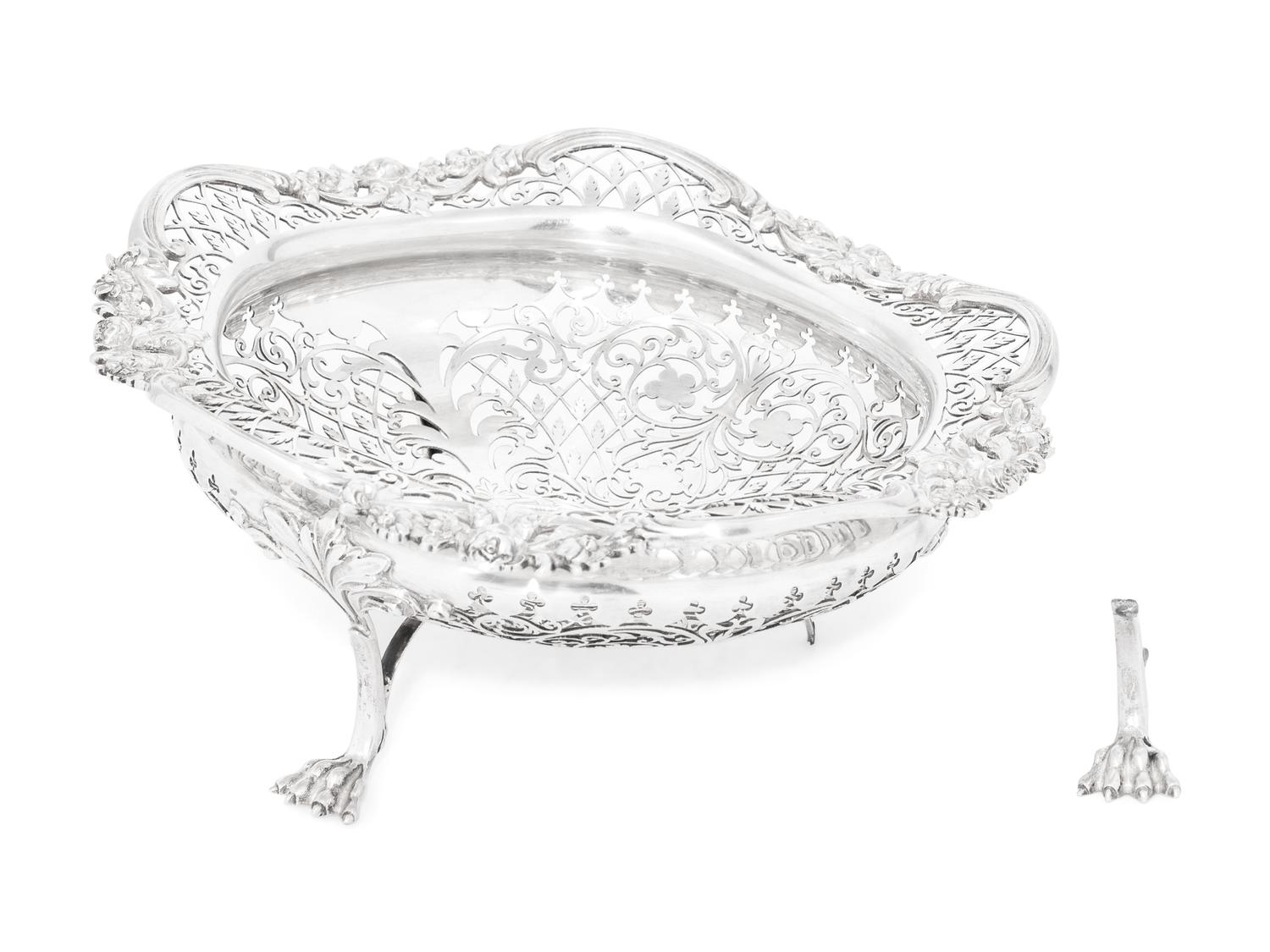 An English Silver Centerpiece Basket