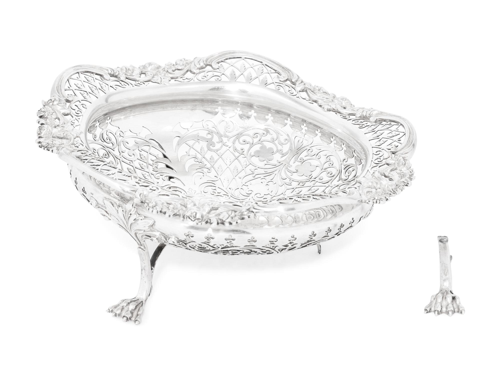 An English Silver Centerpiece Basket
