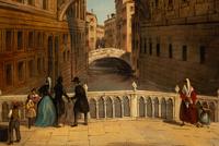 Two Views of Venice: St. Marc Square and the Bridge of Sighs