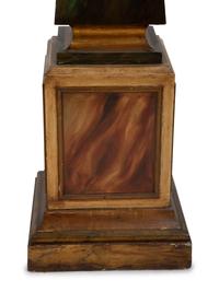 A Pair of Painted and Parcel Gilt Faux-Marble Obelisks