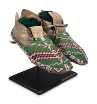 Cheyenne Beaded Hide Moccasins