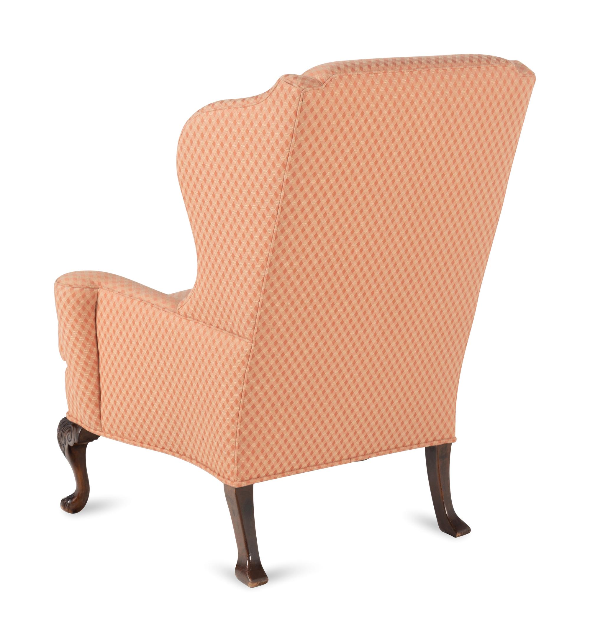 A George II Style Walnut Wingback Armchair