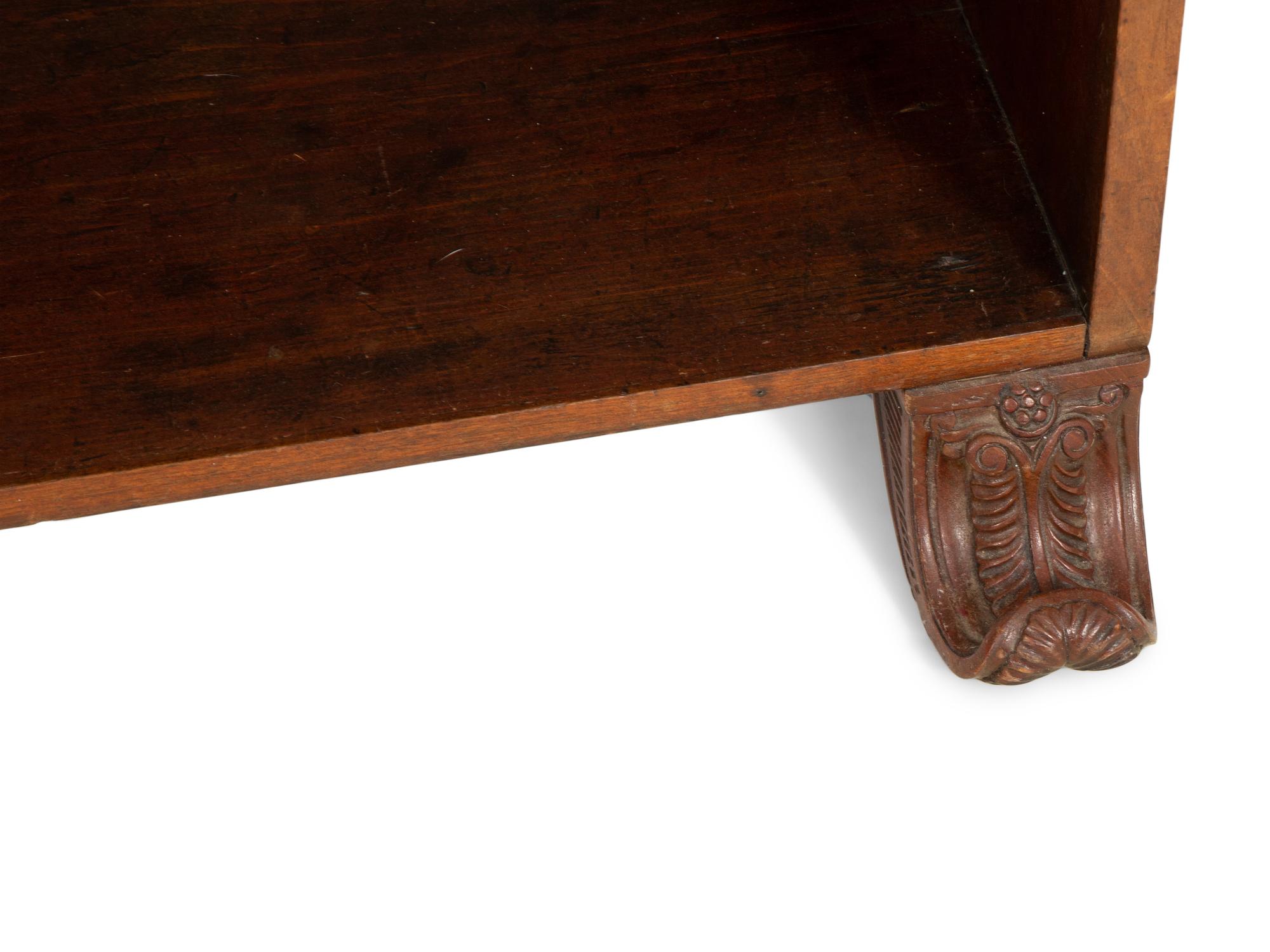 A Regency Style Walnut Waterfall Bookcase